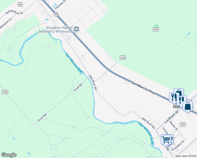 map of restaurants, bars, coffee shops, grocery stores, and more near 56 Quail Run Road in Martindale
