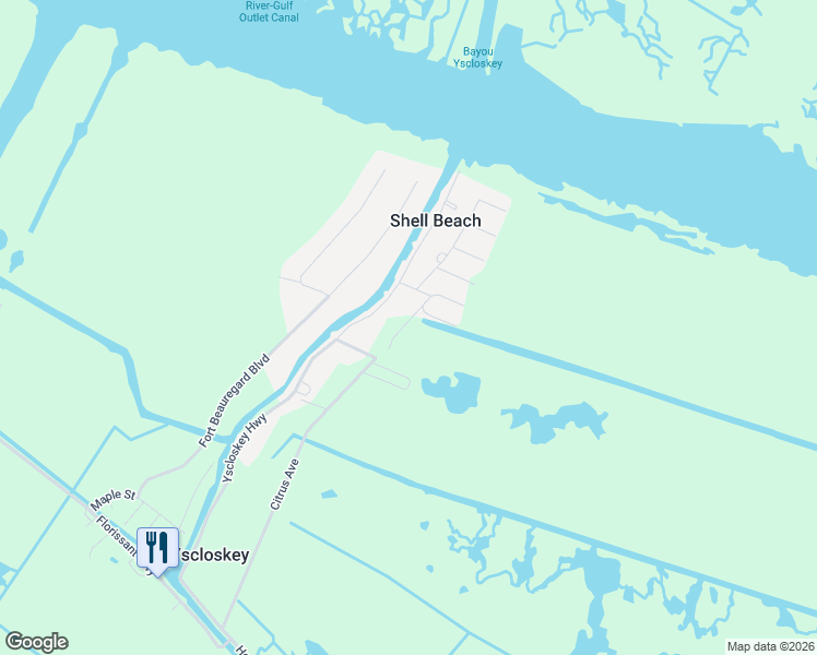 map of restaurants, bars, coffee shops, grocery stores, and more near 1515 Yscloskey Highway in Saint Bernard