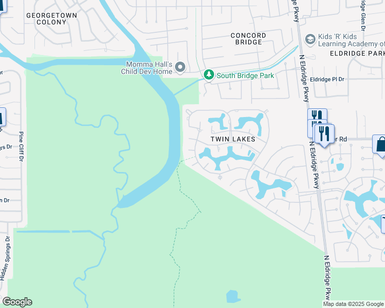 map of restaurants, bars, coffee shops, grocery stores, and more near 13622 Sundowner Drive in Houston