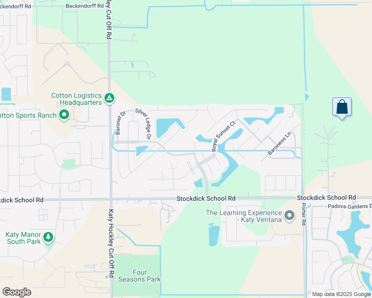 map of restaurants, bars, coffee shops, grocery stores, and more near 5342 Rue Dela Croix in Katy