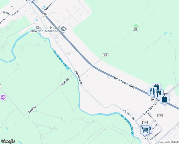 map of restaurants, bars, coffee shops, grocery stores, and more near 301 Quail Run Road in Martindale