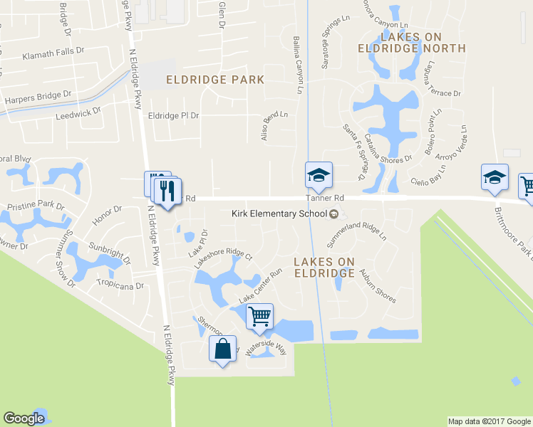 map of restaurants, bars, coffee shops, grocery stores, and more near 5618 Island Breeze Drive in Houston