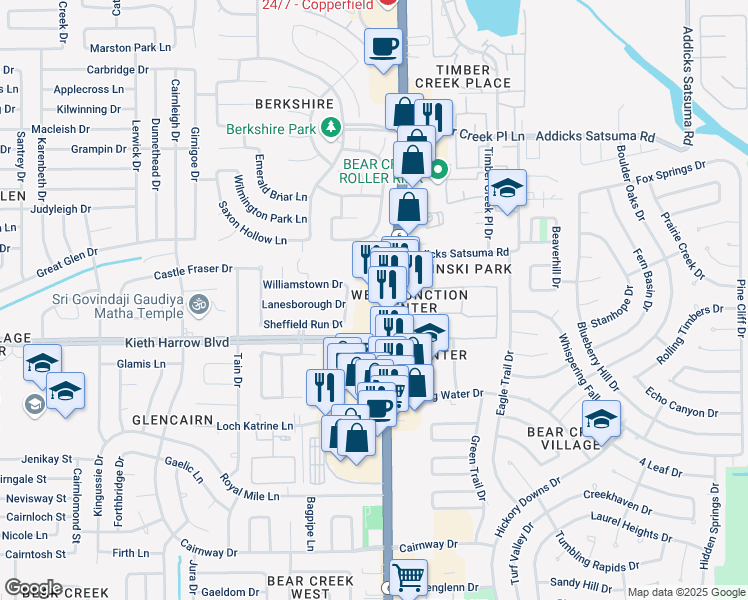 map of restaurants, bars, coffee shops, grocery stores, and more near 4999 Highway 6 North in Houston
