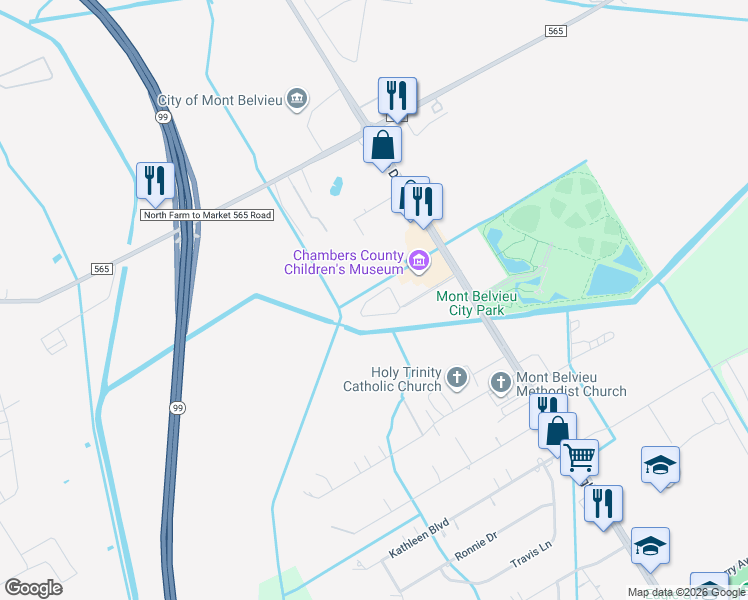 map of restaurants, bars, coffee shops, grocery stores, and more near 10929 Eagle Drive in Mont Belvieu
