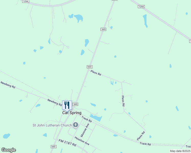 map of restaurants, bars, coffee shops, grocery stores, and more near 10018 Farm to Market Road 949 in Sealy