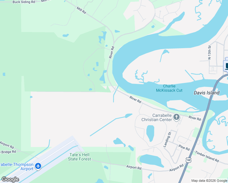 map of restaurants, bars, coffee shops, grocery stores, and more near 272 River Road in Carrabelle