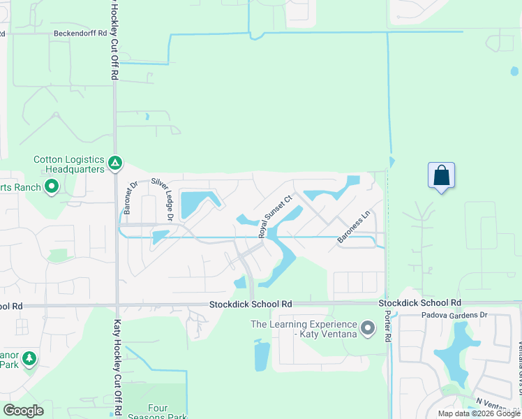 map of restaurants, bars, coffee shops, grocery stores, and more near 24407 Ivory Sunset Lane in Katy