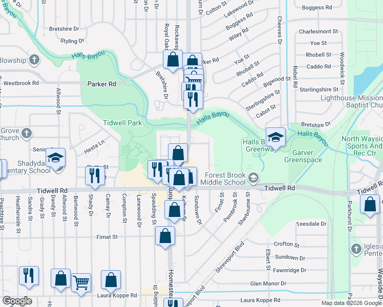 map of restaurants, bars, coffee shops, grocery stores, and more near 9645 Homestead Rd in Houston