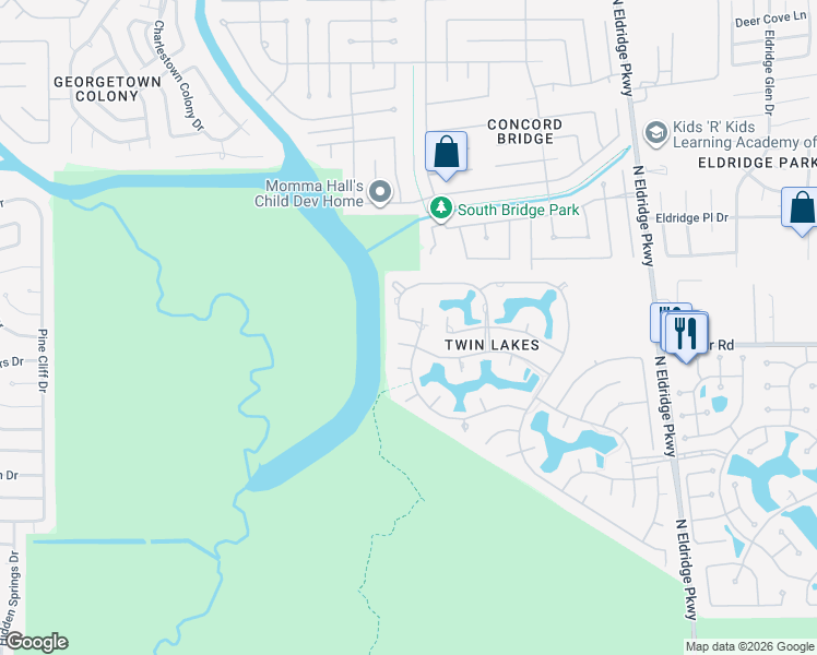 map of restaurants, bars, coffee shops, grocery stores, and more near 5698 Grand Floral Boulevard in Houston