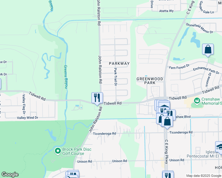 map of restaurants, bars, coffee shops, grocery stores, and more near 11946 Coral Reef Drive in Houston