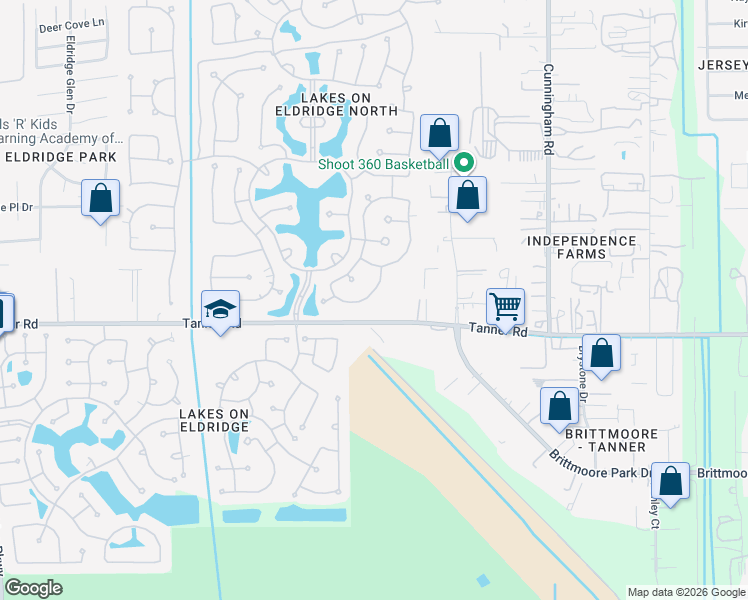 map of restaurants, bars, coffee shops, grocery stores, and more near 12123 Cielio Bay Lane in Houston