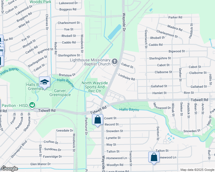map of restaurants, bars, coffee shops, grocery stores, and more near 7890 Hamlet Street in Houston