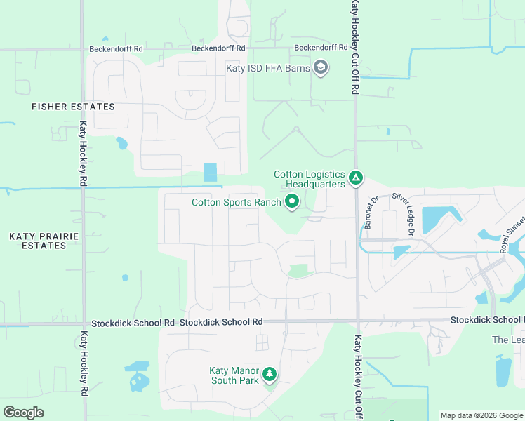 map of restaurants, bars, coffee shops, grocery stores, and more near 5410 Rose Trellis Street in Katy