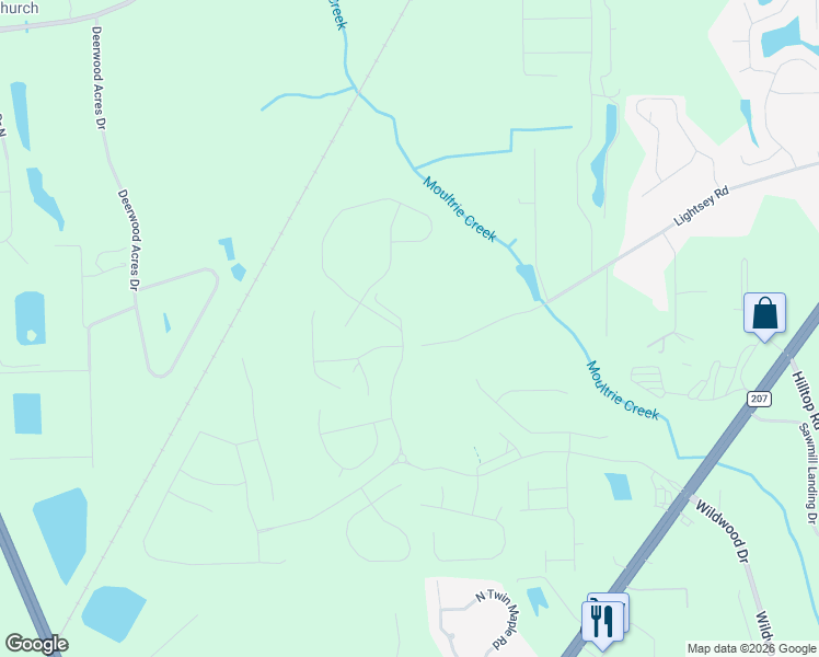 map of restaurants, bars, coffee shops, grocery stores, and more near 3000 Lightsey Road in St. Augustine