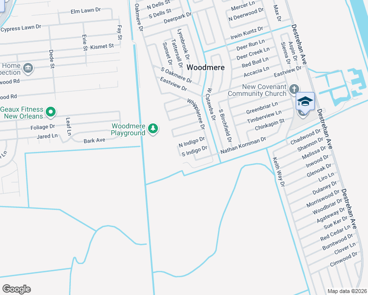map of restaurants, bars, coffee shops, grocery stores, and more near 4065 Indigo Court in Harvey