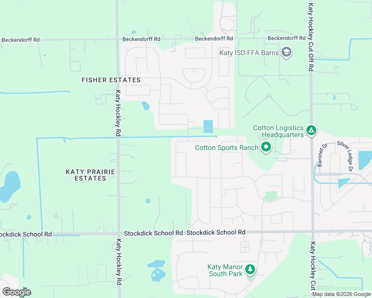 map of restaurants, bars, coffee shops, grocery stores, and more near 5214 Katy Hockley Road in Katy