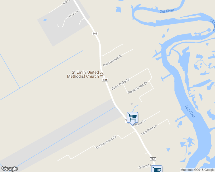 map of restaurants, bars, coffee shops, grocery stores, and more near 7140 Farm-to-Market 565 in Baytown
