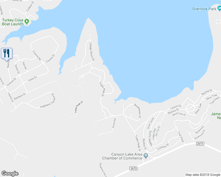 map of restaurants, bars, coffee shops, grocery stores, and more near 1137 O C Trout Drive in Canyon Lake