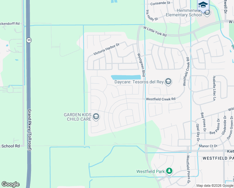 map of restaurants, bars, coffee shops, grocery stores, and more near 21235 Bellaria Summit Trail in Katy