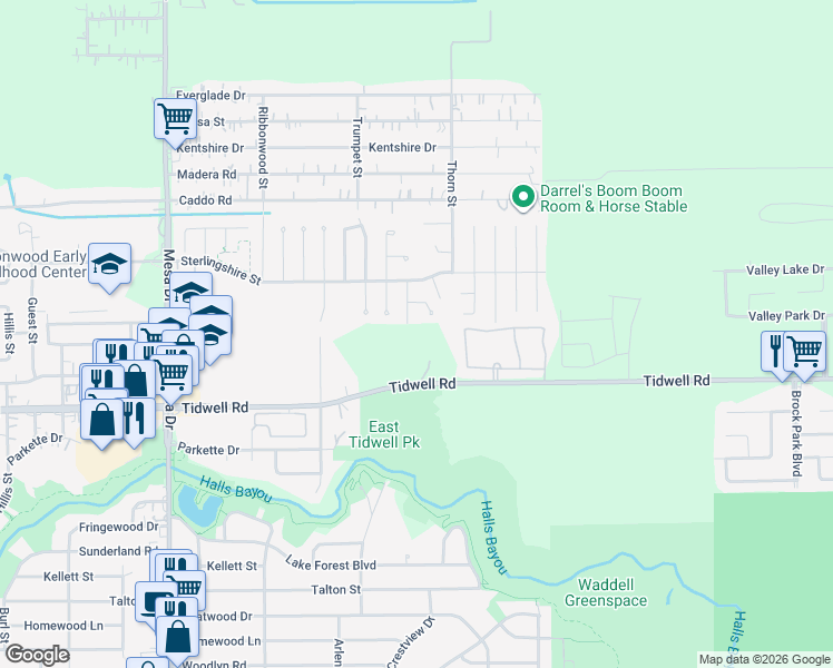 map of restaurants, bars, coffee shops, grocery stores, and more near in Houston