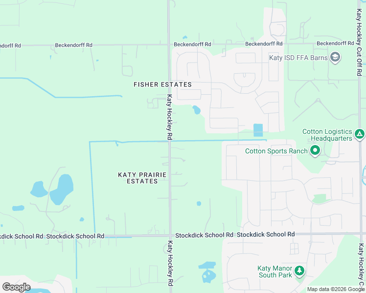 map of restaurants, bars, coffee shops, grocery stores, and more near 5434 Katy Hockley Road in Katy
