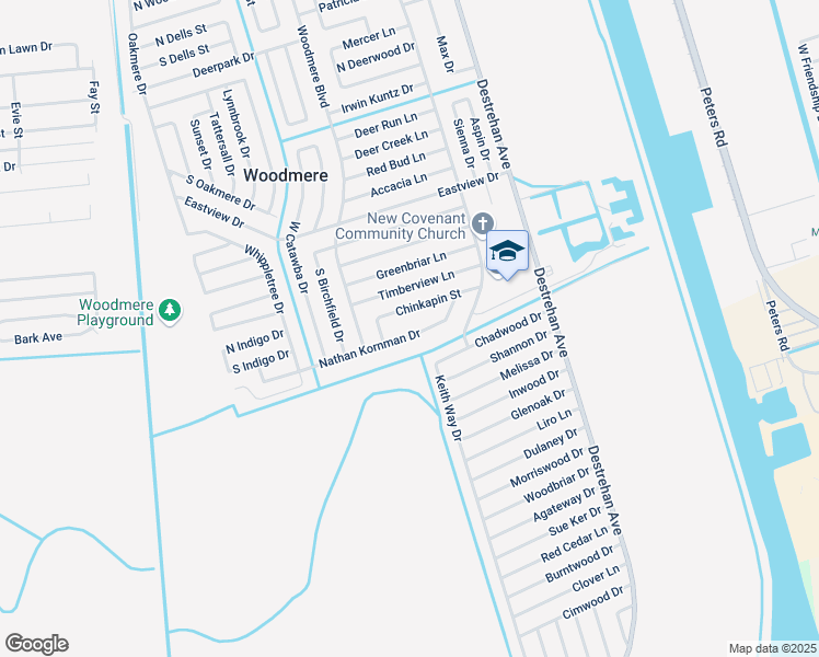map of restaurants, bars, coffee shops, grocery stores, and more near 3844 Nathan Kornman Drive in Harvey