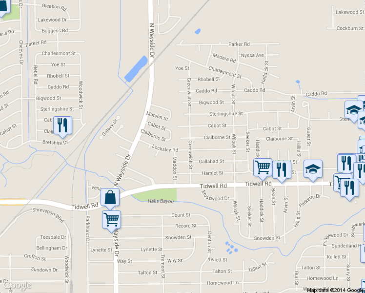 map of restaurants, bars, coffee shops, grocery stores, and more near 8011 Locksley Road in Houston