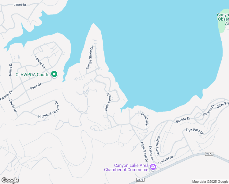map of restaurants, bars, coffee shops, grocery stores, and more near 1175 O C Trout Drive in Canyon Lake