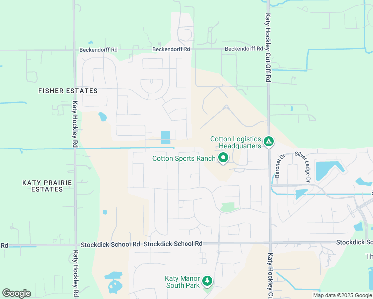 map of restaurants, bars, coffee shops, grocery stores, and more near 25406 Cheshire Knoll Street in Katy