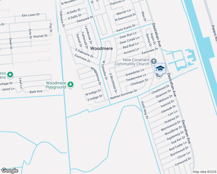 map of restaurants, bars, coffee shops, grocery stores, and more near 2700 West Catawba Drive in Harvey