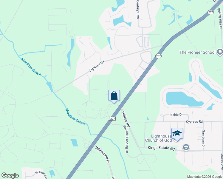 map of restaurants, bars, coffee shops, grocery stores, and more near 127 Adair Road in St. Augustine