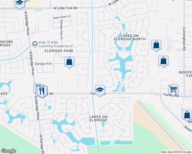 map of restaurants, bars, coffee shops, grocery stores, and more near 5731 Marina Vista Lane in Houston