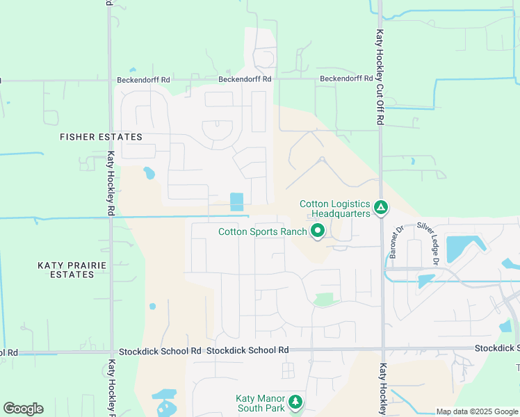 map of restaurants, bars, coffee shops, grocery stores, and more near 25406 Cheshire Knoll Street in Katy