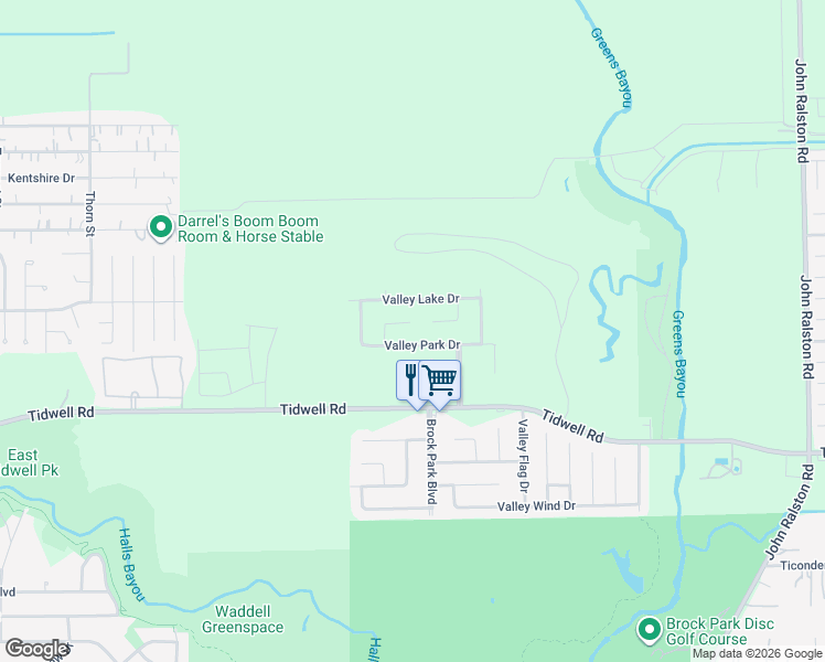 map of restaurants, bars, coffee shops, grocery stores, and more near 9934 Valley Park Drive in Houston