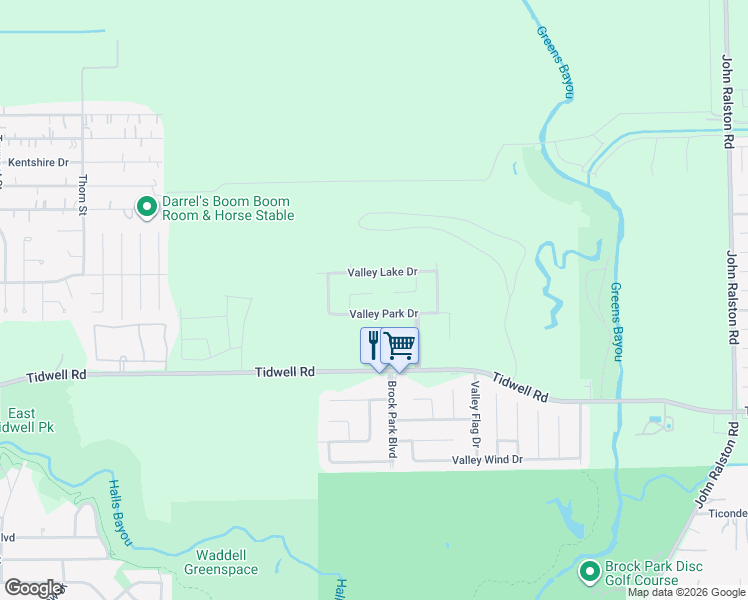 map of restaurants, bars, coffee shops, grocery stores, and more near 9934 Valley Park Drive in Houston