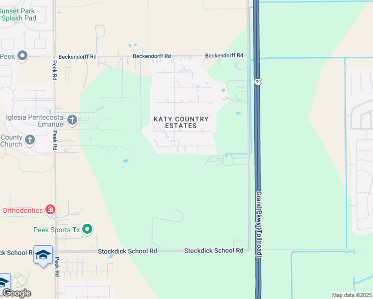 map of restaurants, bars, coffee shops, grocery stores, and more near 22223 Sandspoint Drive in Katy