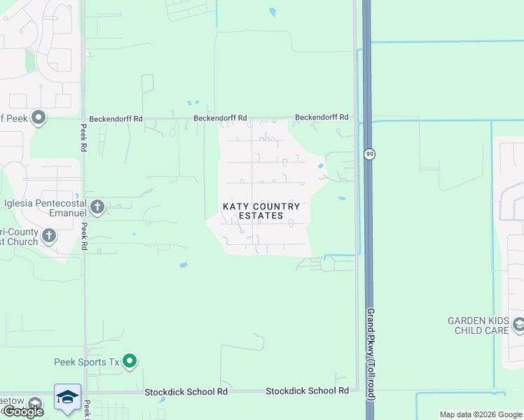map of restaurants, bars, coffee shops, grocery stores, and more near 22215 Maplewood Drive in Katy