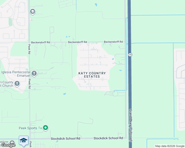 map of restaurants, bars, coffee shops, grocery stores, and more near 22215 Maplewood Drive in Katy
