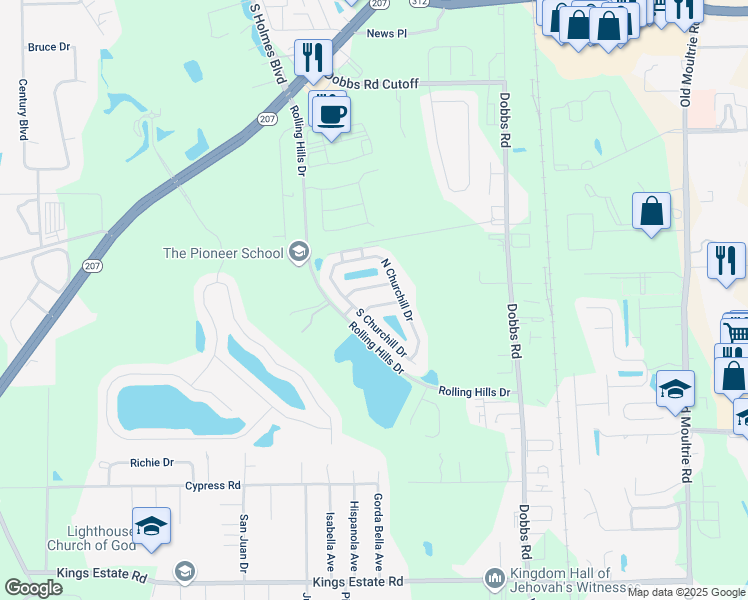 map of restaurants, bars, coffee shops, grocery stores, and more near 508 Chadwick Drive in St. Augustine
