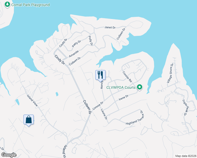 map of restaurants, bars, coffee shops, grocery stores, and more near 337 Nancy Dr in Canyon Lake