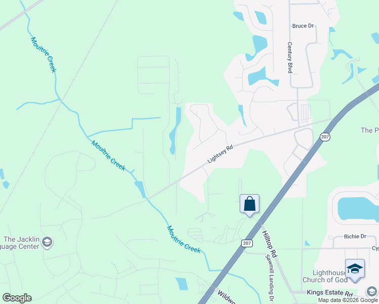map of restaurants, bars, coffee shops, grocery stores, and more near 168 Fallen Timber Way in St. Augustine