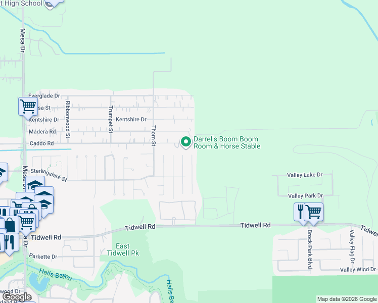 map of restaurants, bars, coffee shops, grocery stores, and more near 9835 Shive Drive in Houston