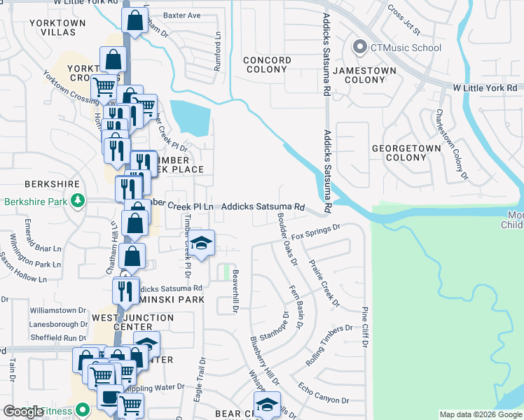 map of restaurants, bars, coffee shops, grocery stores, and more near 5407 Sunview Drive in Houston
