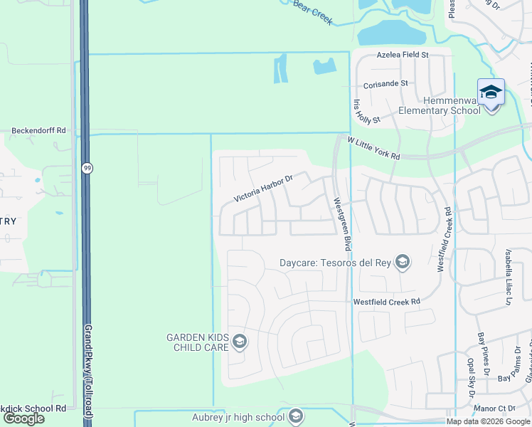 map of restaurants, bars, coffee shops, grocery stores, and more near 5414 Tindarey Bluff Trail in Katy