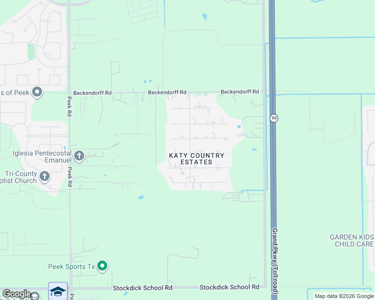 map of restaurants, bars, coffee shops, grocery stores, and more near 22215 Maplewood Drive in Katy