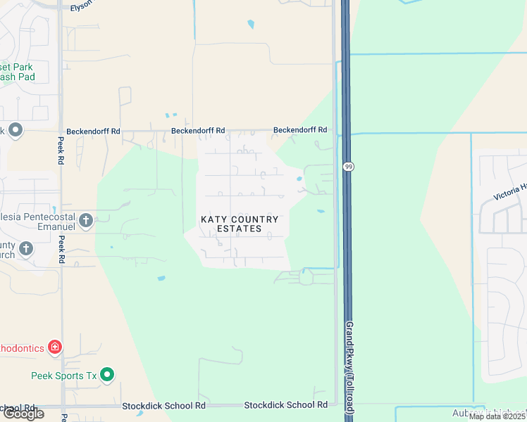 map of restaurants, bars, coffee shops, grocery stores, and more near 22119 Maplewood Drive in Katy