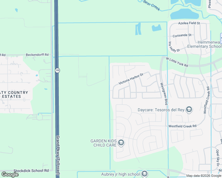 map of restaurants, bars, coffee shops, grocery stores, and more near 5423 Bethel Chase Lane in Katy