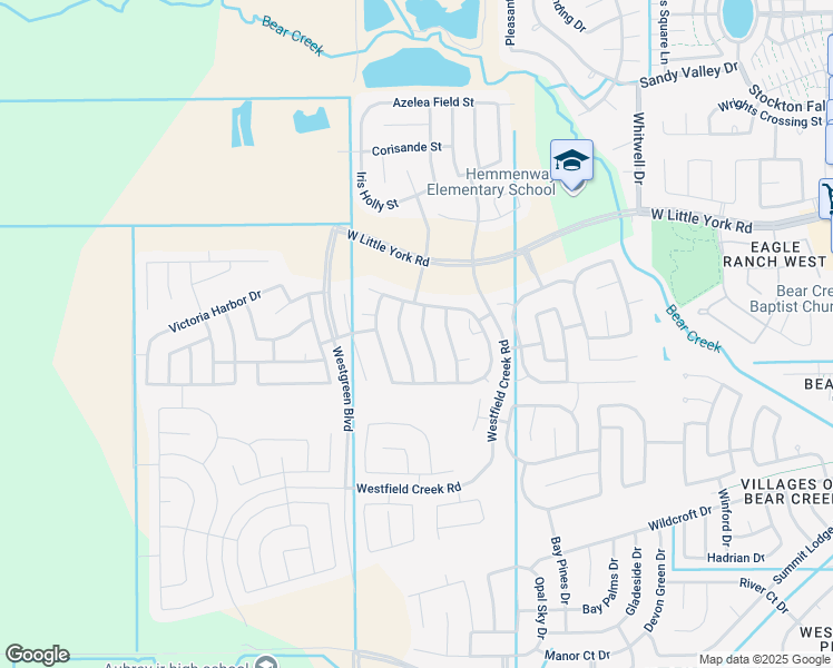 map of restaurants, bars, coffee shops, grocery stores, and more near 5518 Peralta Mills Way in Park Row