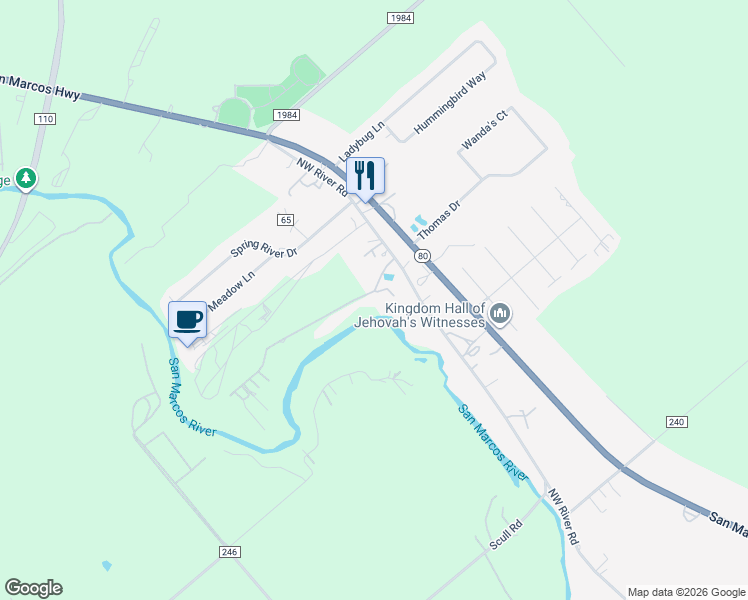 map of restaurants, bars, coffee shops, grocery stores, and more near 101 Butler Lane in Martindale