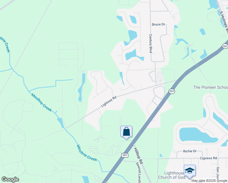 map of restaurants, bars, coffee shops, grocery stores, and more near 1629 Bay Hawk Lane in St. Augustine